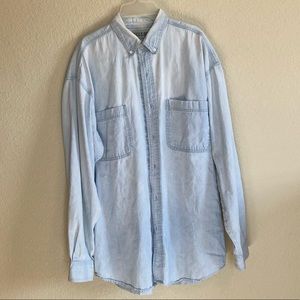 Bleached Denim Bugle Boy Long Sleeved Button-Up
